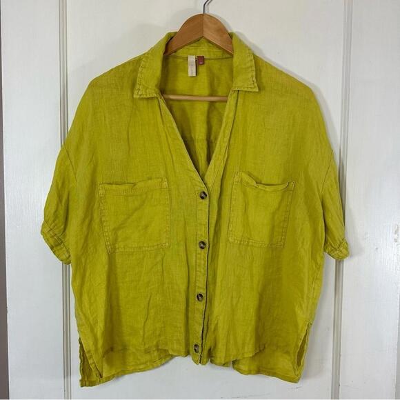 Pilcro Linen Surf Buttondown - Yellow - Large - Picture 4 of 10